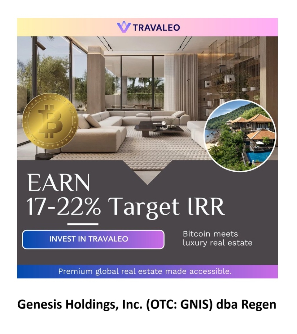 Real Estate & Hospitality Assets in Emerging Venezuelan Market Present New Opportunities for U.S.-Structured Fund of Investment Tokenization Platform Leader: Genesis Holdings, Inc. Stock Symbol: GNIS