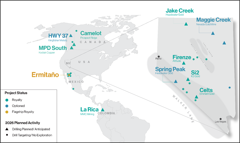 Orogen Royalties’ Exploration Stage Projects and Royalties Update and 2026 Outlook